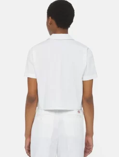 Hot Cropped Short Sleeve Work Shirt Women Work Shirts|Shirts