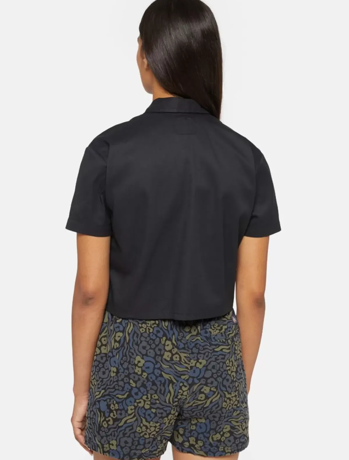Store Cropped Short Sleeve Work Shirt Women Work Shirts|Shirts