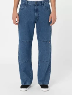 Fashion Double Knee Denim Trousers Denim|Trousers