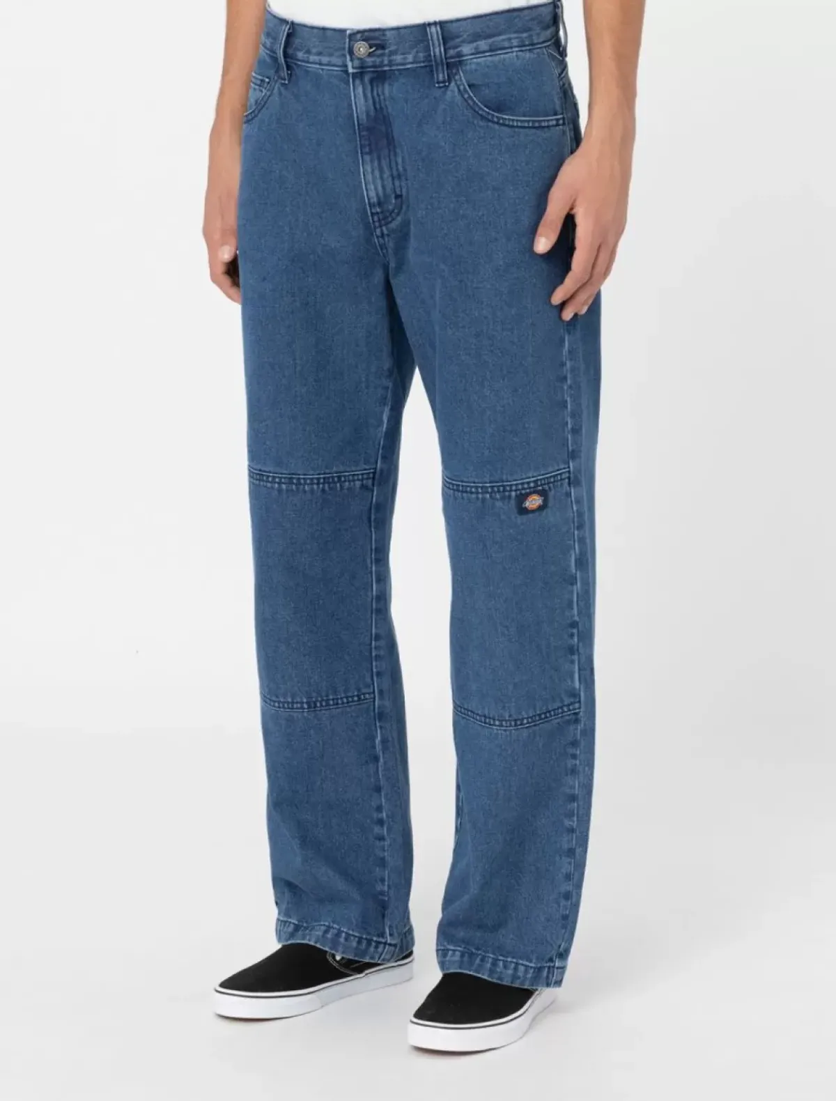 Fashion Double Knee Denim Trousers Denim|Trousers