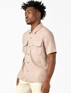 Cheap Linen Short Sleeve Work Shirt Collabs & Collections|Shirts